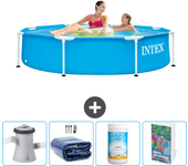 Paquete de piscina - intex - alrededor - 244x244x51 cm + accesorios cb116