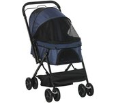 Coche para animales, coche para gato, tela oxford azul, 76,5x52x95cm