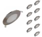 Downlight led extra plano redondo alu 6w (pack de 10) - blanco frío 6000k - 8000k - silamp