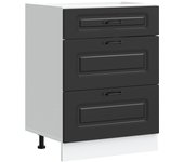 Mueble bajo de cocina kalmar madera de ingeniería negra