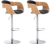 Set de 2 taburetes kingston en tela natural/gris oscuro
