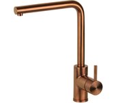 Mezclador de fregadero de cocina en acero inoxidable color pvd cobre cepillado con caño regulable pollini nf0003r - cobre cepillado pvd