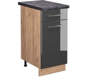 Vicco mueble bajo de cocina fame-line, antracita alto brillo, 40 cm , et antracita