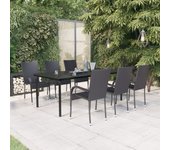 Juego de comedor para jardín 7 piezas | conjunto de jardín | muebles de jardín negro cfw25146