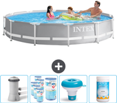 Paquete de piscina - intex - alrededor - 366x366x76 cm + accesorios cb89