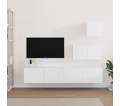 Set de muebles para tv 4 piezas madera contrachapada blanco