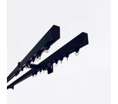 270 cm - riel doble wellmira, negro mate para cortinas, para la pared