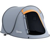 Tienda de campaña outsunny poliéster, pe gris 245x148x105 cm a20-404v00gy