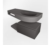Mondiaz riva 100cm mueble bajo para con lavabo con repisa dark grey con 1 cajón. lavabo derecho sin orificios dark grey