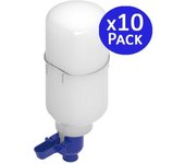 Pack 10 bebedero para palomas 2 litros plástico blanco | duradero y práctico