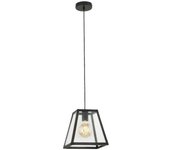 Rosa-suspensión metal/vidrio h24cm