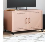 Vidaxl mueble para tv acero laminado en frío rosa 68x39x43,5 cm