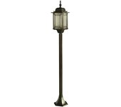 Farol de aluminio para exterior sobre lámpara de pie con cristal decorado h123cm