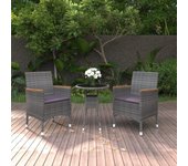 Juego de comedor de jardín 3 piezas，conjunto de comedor de exterior，conjunto de jardín ratán sintético gris cfw257641