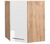 Vicco armario colgante de esquina fame-line, blanco alto brillo, 57 cm