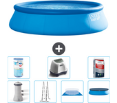 Paquete de piscina - intex - alrededor - 457x457x122 cm + accesorios a1287