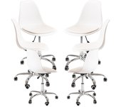Pack 6 sillas dami office - blanco