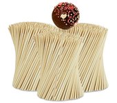 Relaxdays palos cake pop, 1000 unidades, 15cm largo, palillos piruleta bambú, palitos popcake, pinchos de tarta, natural