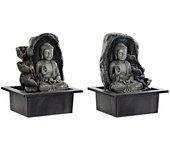 Fuente de jardín dkd home decor buda resina oriental (21 x 17,5 x 25 cm) (2 unidades)