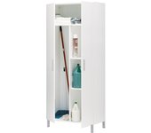 Buyqualia armario escobero multiusos de hogar dos puertas color blanco alto 188 / ancho 82 / fondo 35