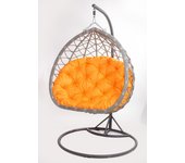 Cojines para mecedora de jardín 130x100 cm | cojín para silla colgante | cojín para silla colgante tipo hamaca / cojín para jardín naranja
