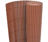 Vidaxl valla de jardín de doble cara pvc marrón 90x500 cm