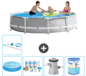 Paquete de piscina - intex - alrededor - 305x305x76 cm + accesorios a1831