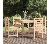 Juego de comedor de jardín 5 piezas，conjunto de comedor de exterior，conjunto de jardín madera maciza de pino cfw493331