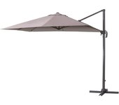 Verdelook ombrellone a braccio deluxe reclinabile con struttura in alluminio color tortora, 3x3 m