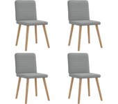 Pack 4 uds sillas de comedor | silla de cocina tela gris claro cfw29161