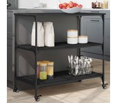 Maison exclusive - carrito de cocina madera de ingeniería negro 102x50x95 cm