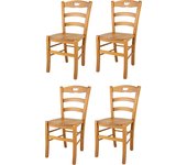 Tommychairs - set 4 sillas valentina para cocina y comedor, estructura en madera de haya color roble y asiento de madera
