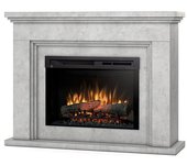 Ardila - chimenea de suelo eléctrica independiente con led - 26' - cemento - 118 x 90.8 x 31.5