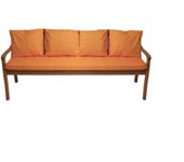 Cojín de banco de jardín de 3 plazas 180x60/4x50x56cm, cojín de exterior, cojines de columpio naranja, cojín de asiento, cojín de respaldo