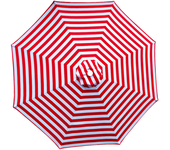 Lona sombrilla, uv, impermeable, 8 varillas - recambio para sombrilla terraza, rojo y blanco (solo lona, 2,3 m)