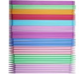 55 agujas de tejer de aluminio de doble punta, diseño ergonómico, 20 cm/7,9 pulgadas, agujas de tejer de metal para el hogar
