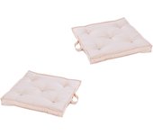 Pack 2 cojines para sillas de jardín beige 42x42x5 cm