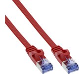 Cable de red plano inline, u/ftp, cat.6a, rojo, 2 m