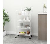 Carrito de cocina de 4 niveles blanco 46x26x85 cm hierro vidaxl