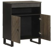 Aparador | aparador de comedor | armario de cocina negro 60x33x75 cm madera maciza mango cfw95001