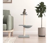 Rascador para gatos con postes de sisal gris claro 72 cm