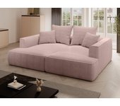 Sofá de 3 plazas con asiento profundo de pana gruesa en rosa pineta