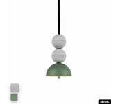 Lámpara colgante de hormigón - bosfor concrete | blanco - verde | 2 bolas | led 14w