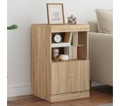 Aparador | aparador de comedor | armario de cocina con luces led roble sonoma 41x37x67 cm cfw56062