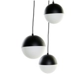 Lampara techo metal cristal 40x40x80 bolas negro
