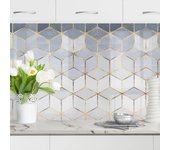 Salpicadero cocina salpicadero cocina adhesivo en pared y azulejos impermeable a prueba de aceite n.2172 amarillo / dorado 200 x 60 cm