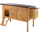 Ferplast gallinero casa para pollos y gallinas ponedoras hen house 30 de exterior, de madera fsc, para aproximadamente 6 gallinas, accesorios
