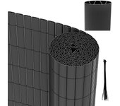 Canisse pvc para el jardín, valla oculta, balcón o terraza doble cara, valla cortaviento para balcón, gris 90 x 700cm