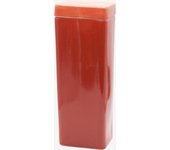 Bote rectangular rojo liso y alto