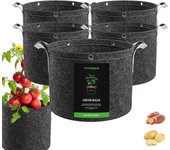Bolsas para plantar patatas (40 l), paquete de 5, macetas gruesas de tela no tejida con asas, ideales para plantas y frutas.